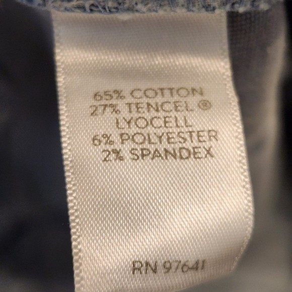 J. Jill Oxford Wash Woman’s Authentic Fit Crop Denim Pants with Fringe Size 4 - Picture 6 of 7